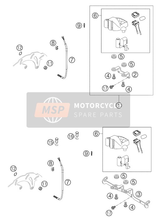 KTM 125 EXC Europe 2002 Instruments / Système de verrouillage pour un 2002 KTM 125 EXC Europe