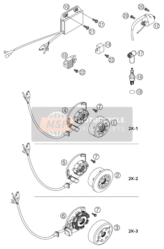 KTM 125 EXC Great Britain 2003 Ignition System for a 2003 KTM 125 EXC Great Britain