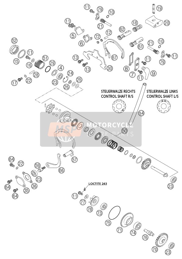 KTM 125 EXC Great Britain 2004 Contrôle d'échappement pour un 2004 KTM 125 EXC Great Britain