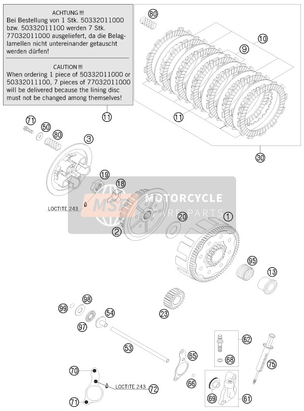 KTM 125 EXC Europe 2007 Kupplung für ein 2007 KTM 125 EXC Europe