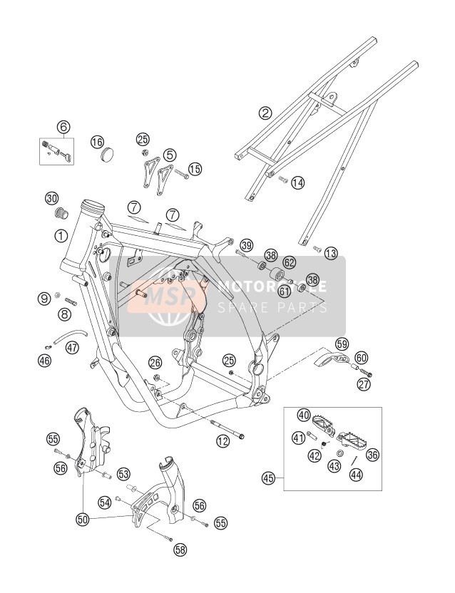 50303013100, Reinforcing Bracket 125 Exc 07, KTM, 0