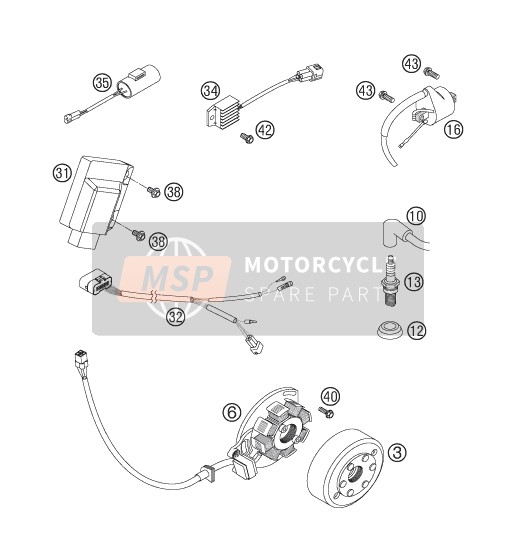 KTM 125 EXC Europe 2007 Ignition System for a 2007 KTM 125 EXC Europe