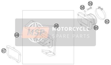 KTM 125 EXC Europe 2008 Membraanbehuizing voor een 2008 KTM 125 EXC Europe