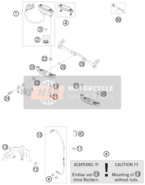 KTM 125 EXC Europe 2009 Instruments / Système de verrouillage pour un 2009 KTM 125 EXC Europe