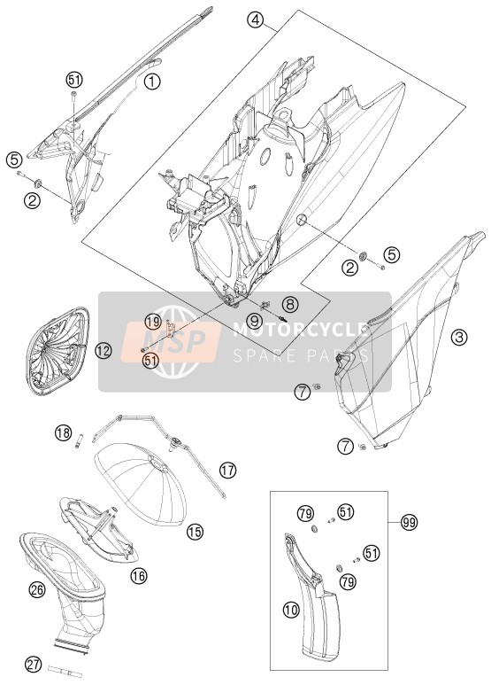 7720600410004C, Airfil.Box Cov. R/s Pds Exc 13, KTM, 0