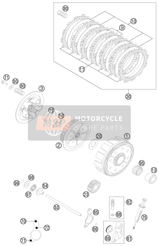 KTM 125 EXC Europe 2013 Frizione per un 2013 KTM 125 EXC Europe