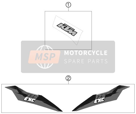 KTM 125 EXC Europe 2013 Sticker voor een 2013 KTM 125 EXC Europe
