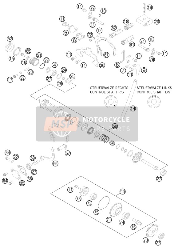 KTM 125 EXC Europe 2015 Uitlaatcontrole voor een 2015 KTM 125 EXC Europe