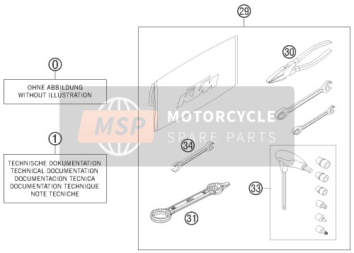 KTM 125 EXC Europe 2015 Custodia separata per un 2015 KTM 125 EXC Europe
