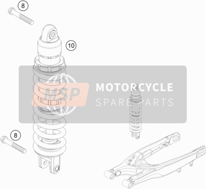 KTM 125 EXC Europe 2015 Shock Absorber for a 2015 KTM 125 EXC Europe