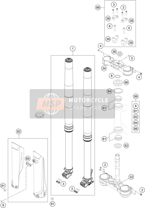 77701132022C1, Bottom Triple Clamp Preass., KTM, 0