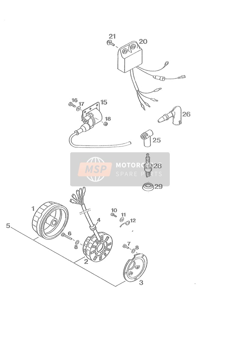 KTM 125 EXC M/O USA 1996 Système de mise à feu pour un 1996 KTM 125 EXC M/O USA