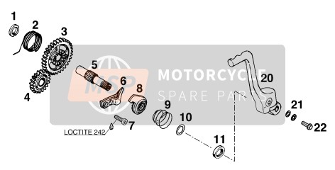 KTM 125 EXC M/O USA 1996 KICKSTARTER für ein 1996 KTM 125 EXC M/O USA