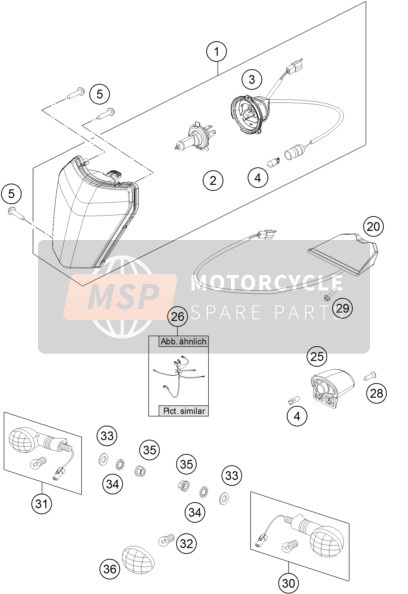 KTM 125 EXC FACTORY EDITION Europe 2015 Système d'éclairage pour un 2015 KTM 125 EXC FACTORY EDITION Europe