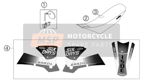 54807040250, Six Days Seat Cover, KTM, 0