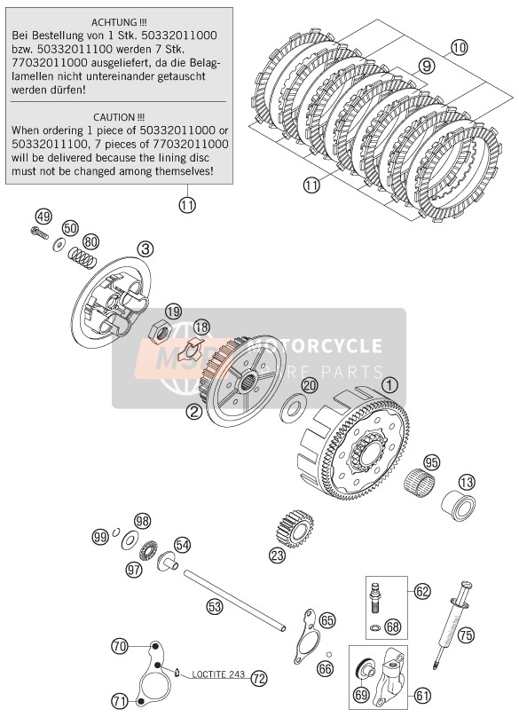 KTM 125 EXC SIX-DAYS Europe 2005 Clutch for a 2005 KTM 125 EXC SIX-DAYS Europe