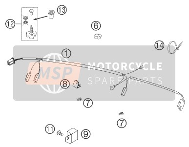 KTM 125 EXC SIX-DAYS Europe 2005 Wiring Harness for a 2005 KTM 125 EXC SIX-DAYS Europe