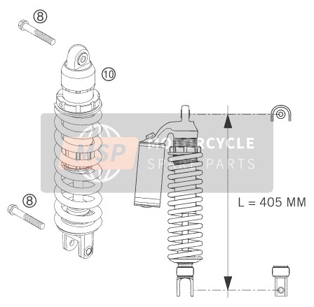 KTM 125 EXC SIX-DAYS Europe 2006 Shock Absorber for a 2006 KTM 125 EXC SIX-DAYS Europe