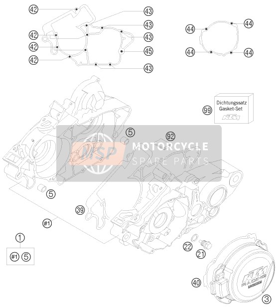 KTM 125 EXC SIX-DAYS Europe 2008 Engine Case for a 2008 KTM 125 EXC SIX-DAYS Europe