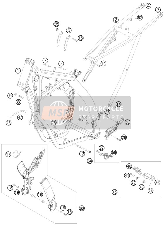 KTM 125 EXC SIX-DAYS Europe 2008 Frame for a 2008 KTM 125 EXC SIX-DAYS Europe