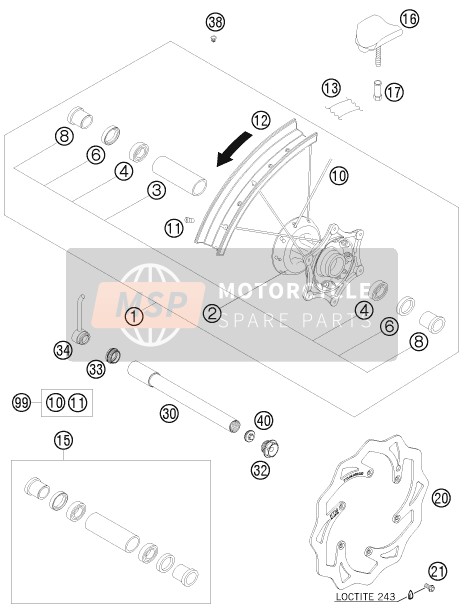 54809081060, Tire Axe Avt D=26mm 04, KTM, 3