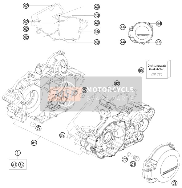 KTM 125 EXC SIX-DAYS Europe 2009 Engine Case for a 2009 KTM 125 EXC SIX-DAYS Europe