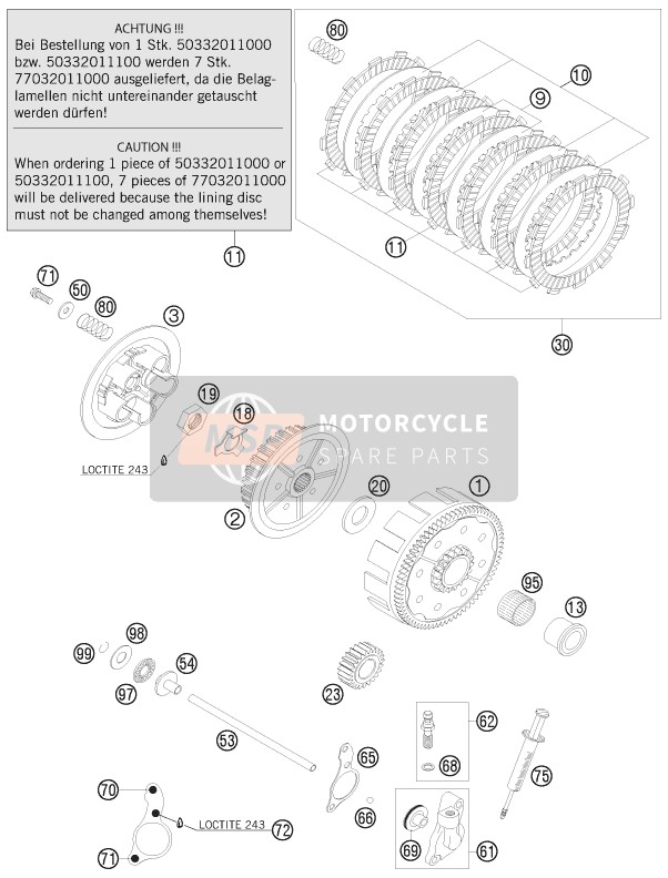 KTM 125 EXC SIX-DAYS Europe 2012 Embrayage pour un 2012 KTM 125 EXC SIX-DAYS Europe