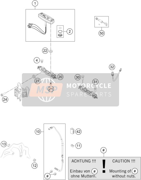 KTM 125 EXC SIX-DAYS Europe 2014 INSTRUMENTE/SPERRSYSTEM für ein 2014 KTM 125 EXC SIX-DAYS Europe