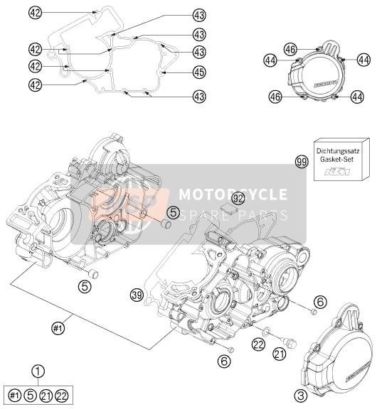 KTM 125 EXC SIX-DAYS Europe 2015 Engine Case for a 2015 KTM 125 EXC SIX-DAYS Europe