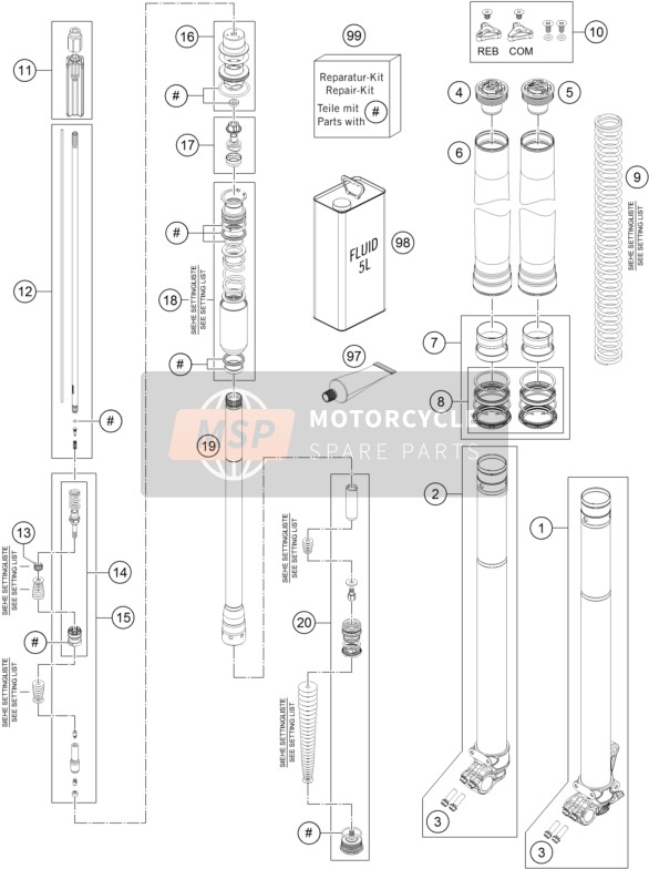 R14063, Fork Repair Kit 48mm Offroad, KTM, 2