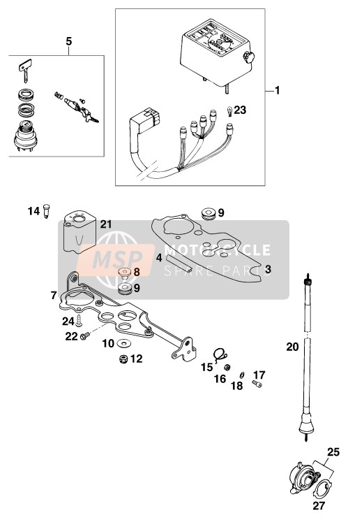 KTM 125 LC2 80 Europe 1998 Instruments / Lock System for a 1998 KTM 125 LC2 80 Europe