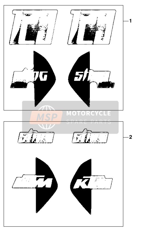 KTM 125 STING/100 Europe 1997 Decal for a 1997 KTM 125 STING/100 Europe