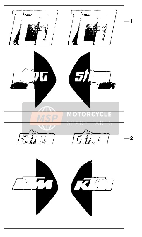 KTM 125 STING/100 Europe 1997 Calcomanía para un 1997 KTM 125 STING/100 Europe