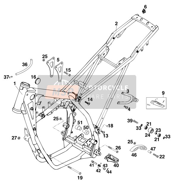 KTM 125 STING/100 Europe 1997 Cadre pour un 1997 KTM 125 STING/100 Europe