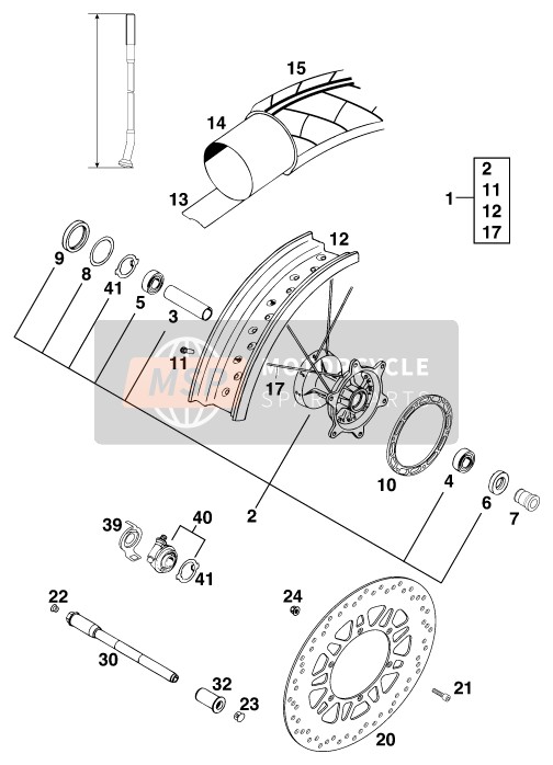 51109070100, Front Rim 2,50X17'' Sting''97, KTM, 0