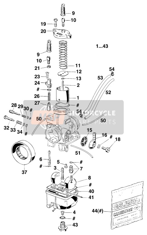 KTM 125 STING Europe 1998 Carburador para un 1998 KTM 125 STING Europe