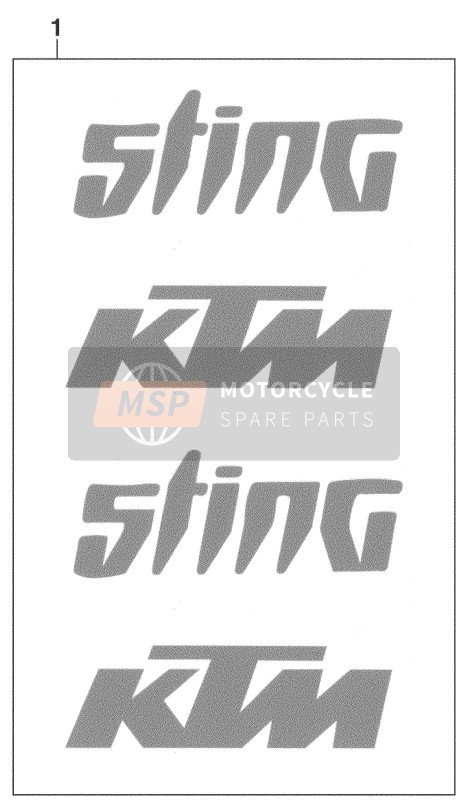 KTM 125 STING/80 Europe 1998 Aufkleber für ein 1998 KTM 125 STING/80 Europe