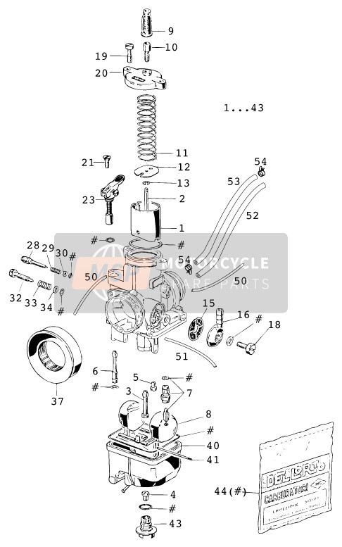 KTM 125 SUPERMOTO 100 Europe 2000 Carburettor for a 2000 KTM 125 SUPERMOTO 100 Europe