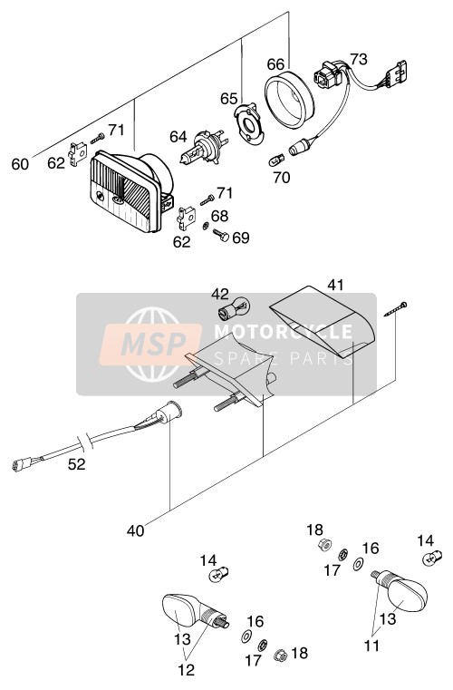 KTM 125 SUPERMOTO 100 Europe 2000 Lighting System for a 2000 KTM 125 SUPERMOTO 100 Europe