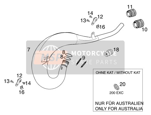 KTM 125 SX Europe 2000 Exhaust System for a 2000 KTM 125 SX Europe