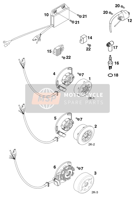 KTM 125 SX Europe 2000 Ignition System for a 2000 KTM 125 SX Europe