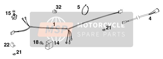 KTM 125 SX USA 2000 Wiring Harness for a 2000 KTM 125 SX USA