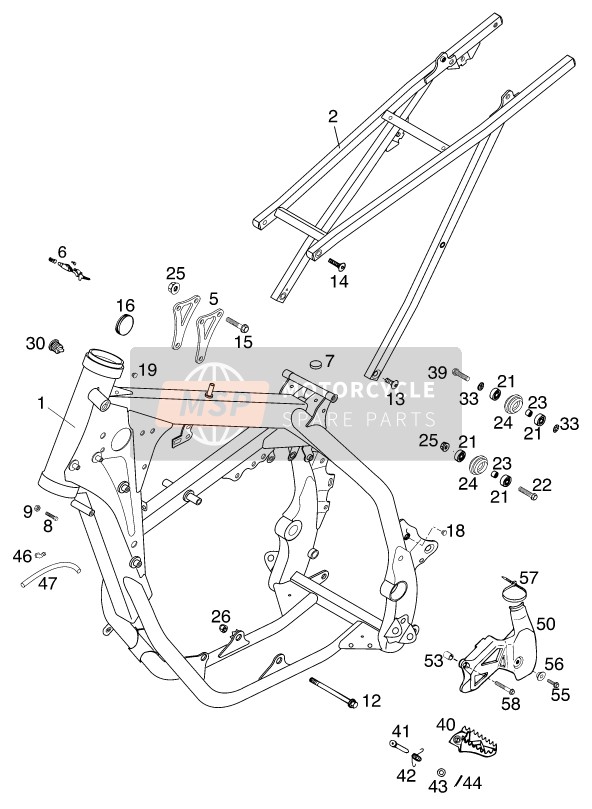 KTM 125 SX Europe 2001 Frame for a 2001 KTM 125 SX Europe