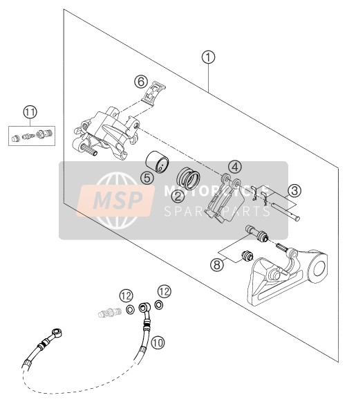 KTM 125 SX Europe 2005 Rear Brake Caliper for a 2005 KTM 125 SX Europe