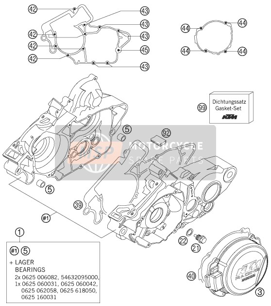 KTM 125 SX Europe 2007 Engine Case for a 2007 KTM 125 SX Europe
