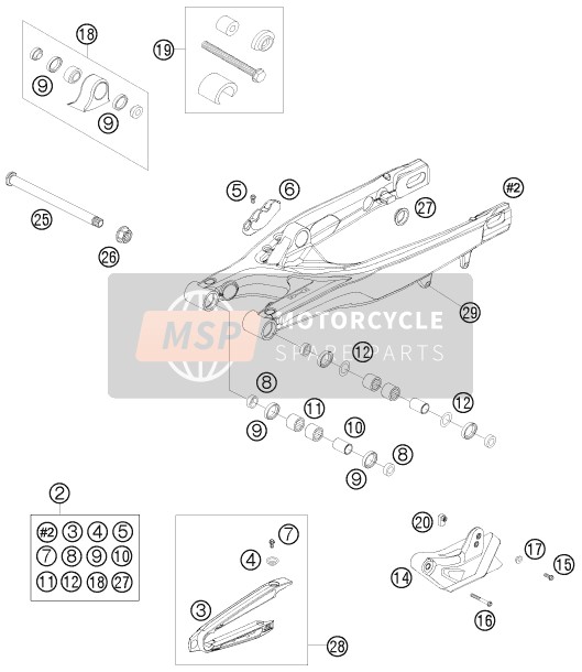 KTM 125 SX Europe 2007 Brazo oscilante para un 2007 KTM 125 SX Europe