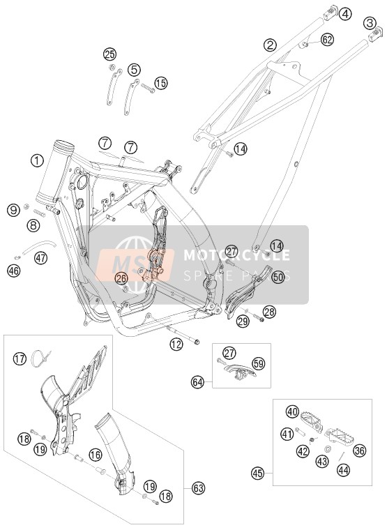 KTM 125 SX Europe 2010 Rahmen für ein 2010 KTM 125 SX Europe