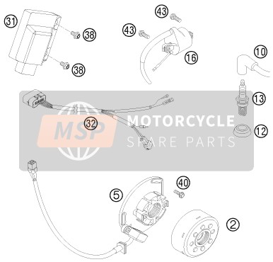 KTM 125 SX Europe 2010 Système de mise à feu pour un 2010 KTM 125 SX Europe