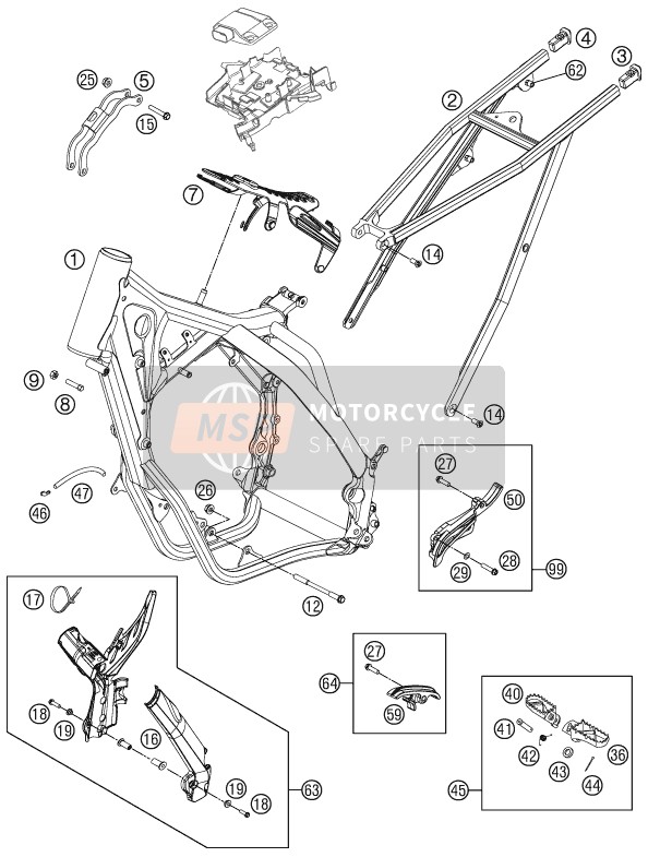 KTM 125 SX Europe 2011 Cadre pour un 2011 KTM 125 SX Europe