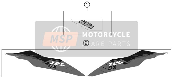 KTM 125 SX Europe 2012 Decal for a 2012 KTM 125 SX Europe